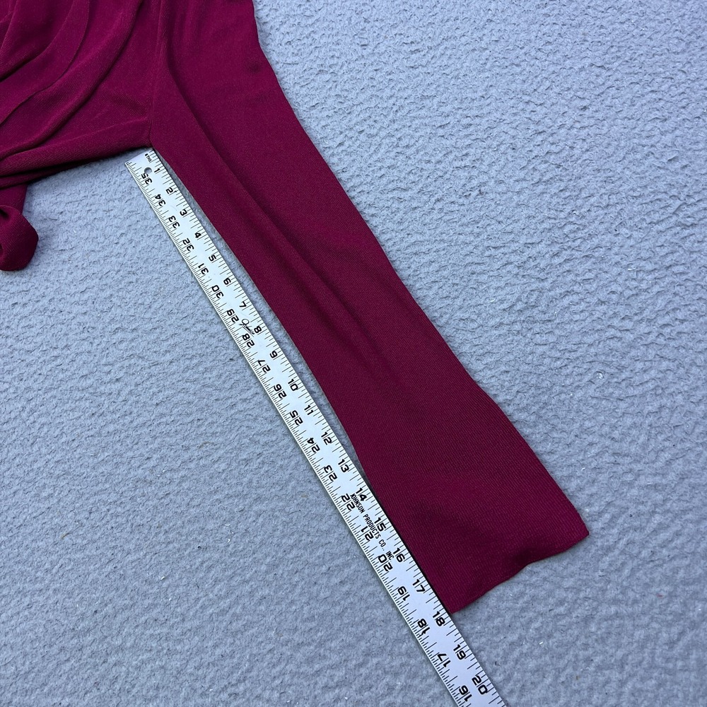Eileen Fisher Women's M Red Cardigan‎ Wrap Long Sleeve Open Knit Sweater Layer - Picture 5 of 9